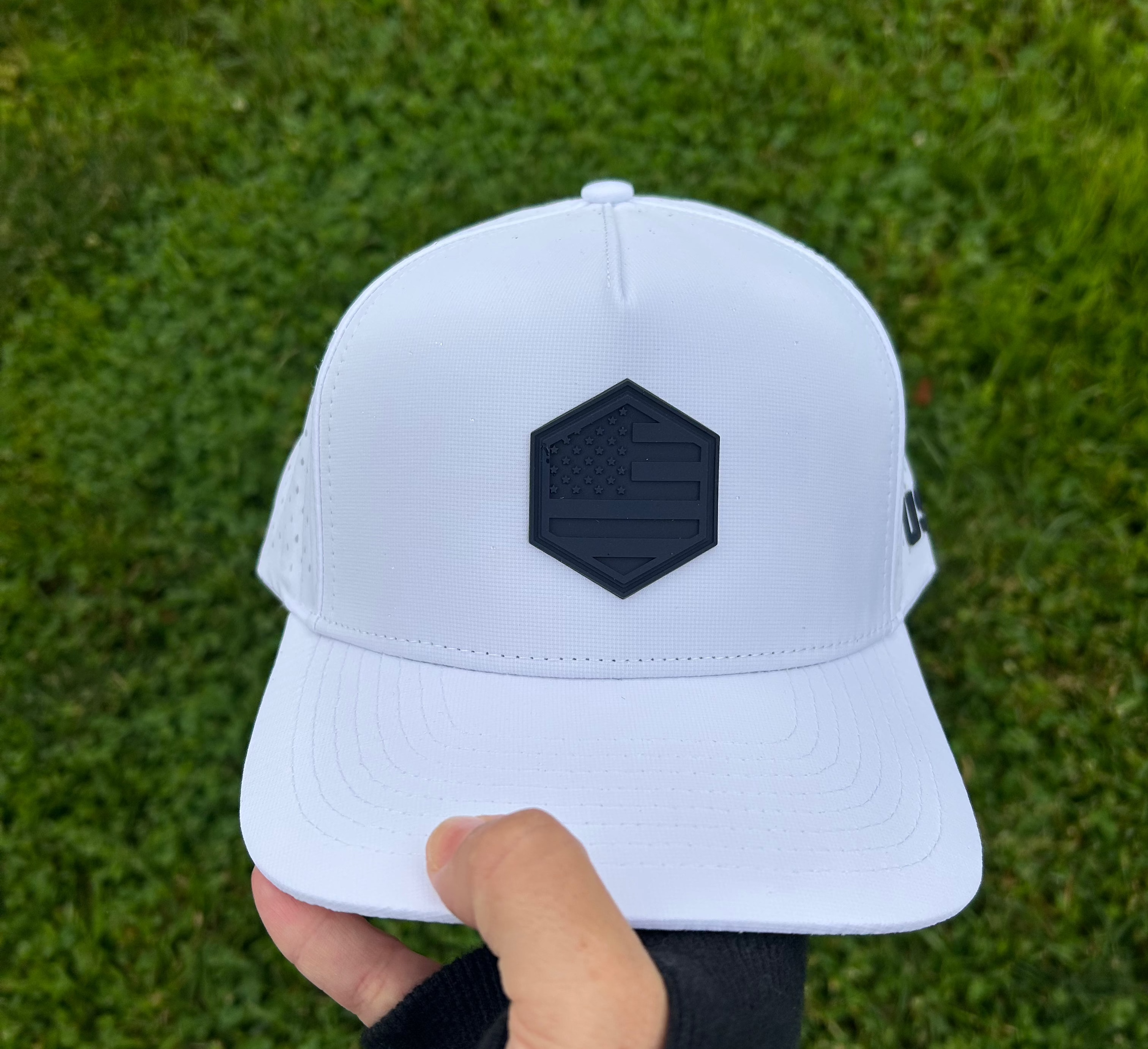 White USA Hat w/3 ropes